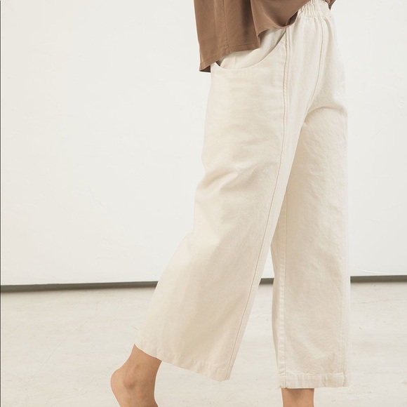 Clyde Culotte in Natural Cotton Canvas - Picture 1 of 3